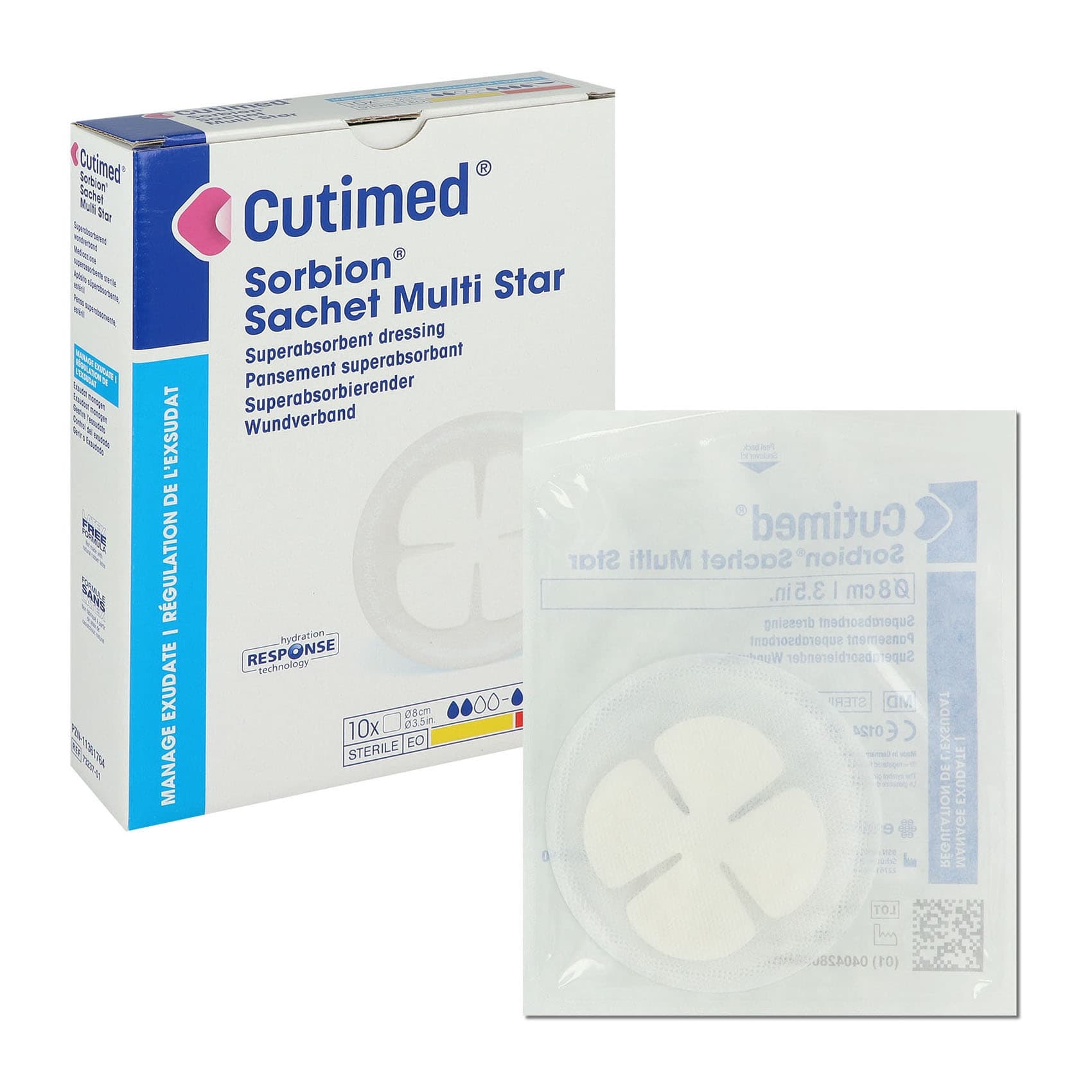 Cutimed Sorbion Sachet Multi Star Wound Dressing, 3 Inch - Box of 10 - Image 1