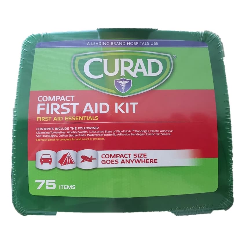 Curad Compact First Aid Kit, 75 Pieces - Case of 6 - Image 1