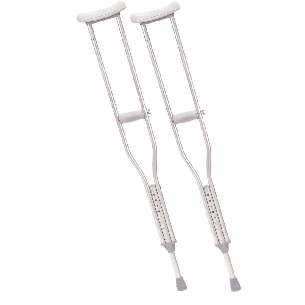 Drive Medical Aluminum Underarm Crutches with Handgrips, Adult - Pair - Image 1