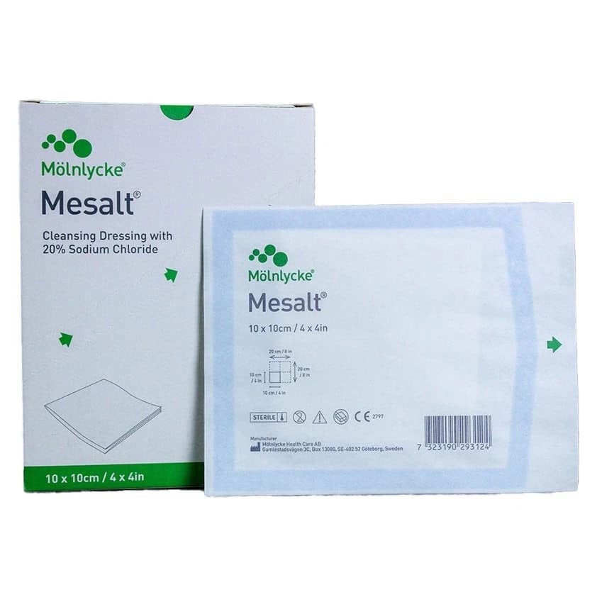 Mesalt Sodium chloride Impregnated Dressing, 8 x 8 Inch - Case of 180 - Image 1
