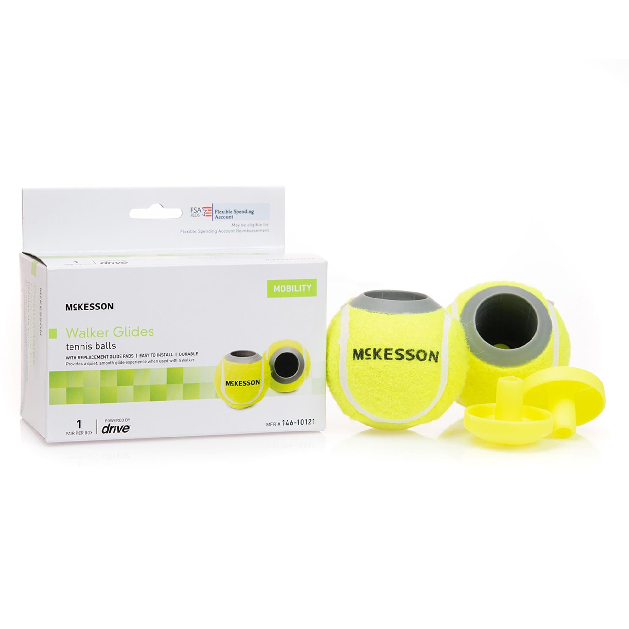 McKesson Tennis Ball Glide For Walker, Yellow - Image 1