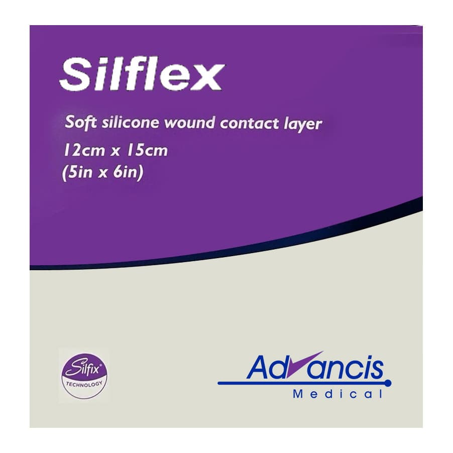 Silflex Wound Contact Layer Dressing, Silicone, 5 x 6 Inch - Box of 10 - Image 1