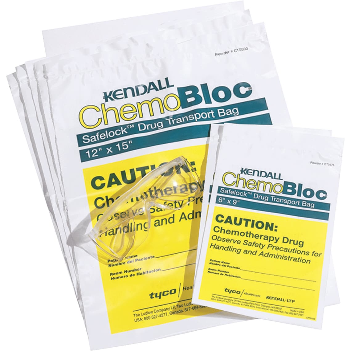 Kendall Safelock Chemo Transport Bag, 4mL Thick, Latex-Free, 12" x 15" - Case of 250
