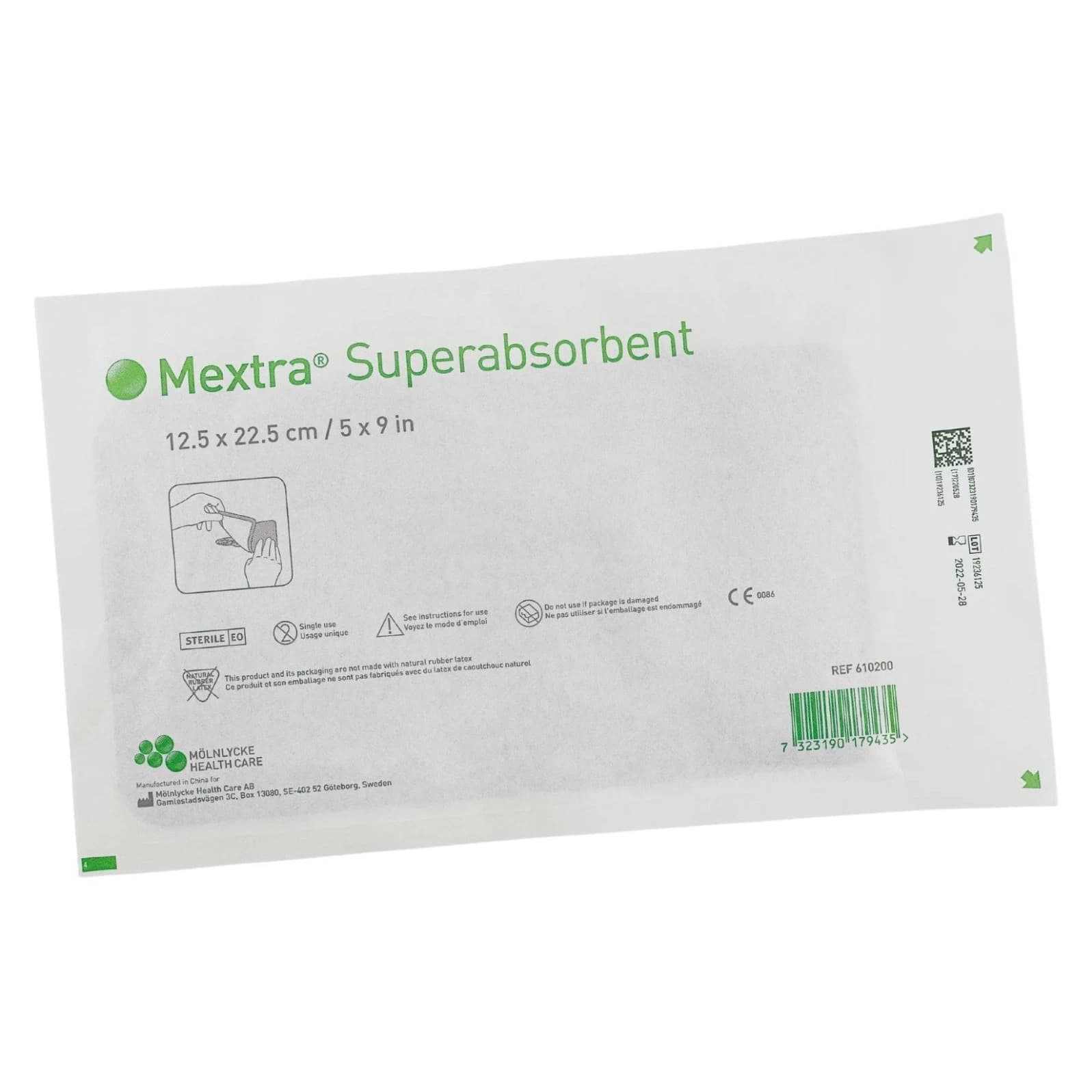 Mextra Superabsorbent Wound Dressing, 5 x 9 Inch - Each - Image 1