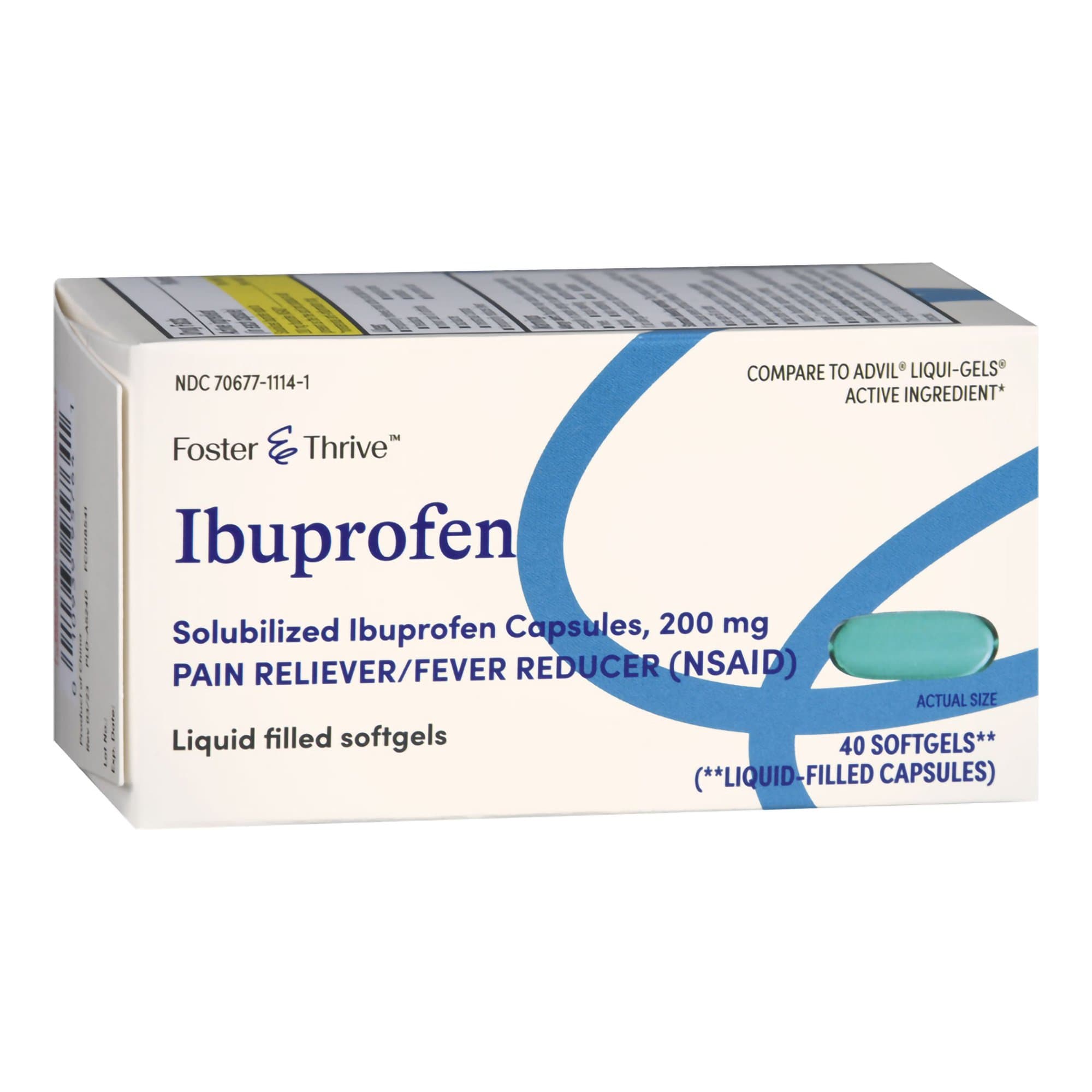 Foster & Thrive Ibuprofen Pain Relief Capsule - Bottle of 40