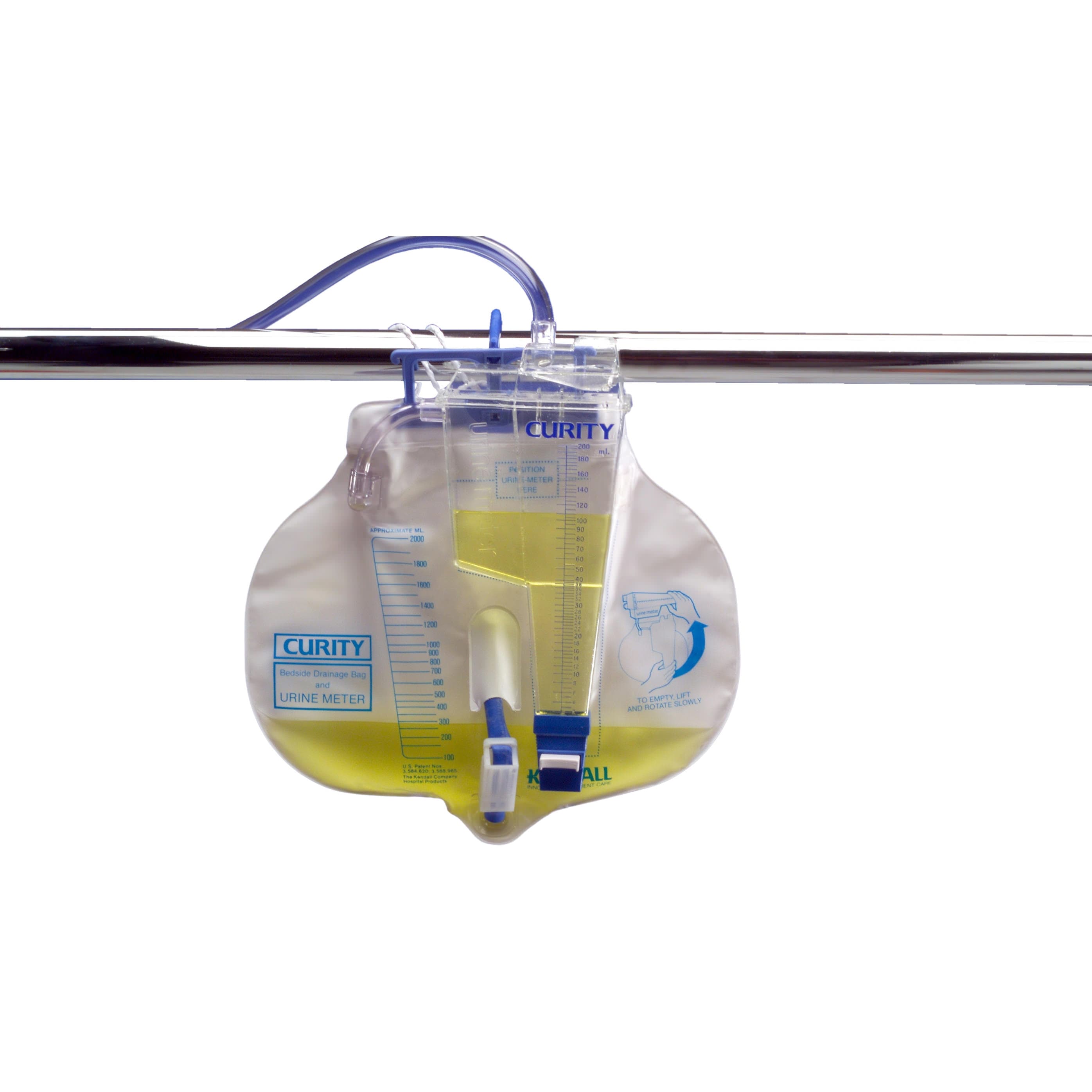 Dover Urine Meter Drainage Bag with 60 Inch Tubing, Needle, 200 ml - Each - Image 1