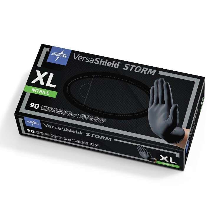 VersaShield Storm Powder-Free Nitrile Exam Gloves, Black, Extra Large - Case of 900 - Image 1