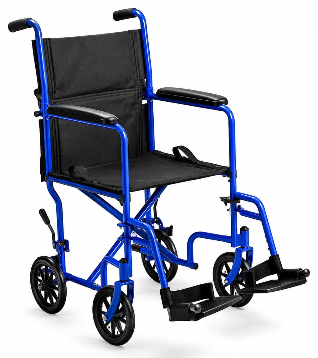Invacare EasyGlide™ Transport Classic Chair - Blue - Image 1