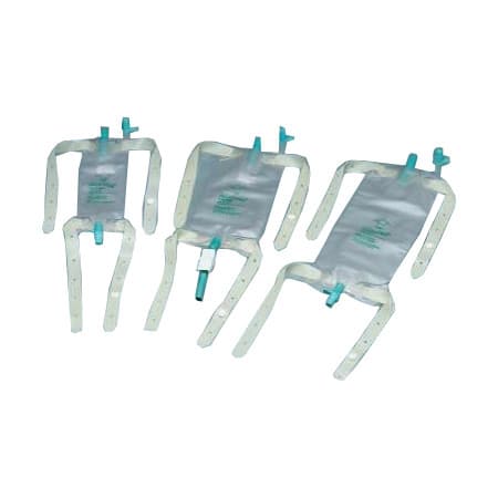 Bard Dispoz-A-Bag Leg Bag without Flip-Flo Valve, Sterile, Latex Straps 9 oz Small - Box of 12 - Image 1