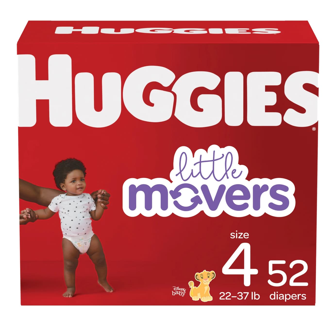 Huggies Little Movers Diapers, Size 4 - Bag of 52 - Image 1