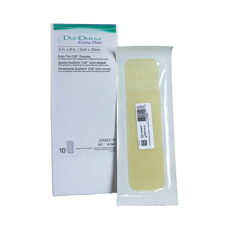 DuoDERM Extra Thin Hydrocolloid Dressing, Rectangle, 2 x 8 Inch - Box of 10 - Image 1