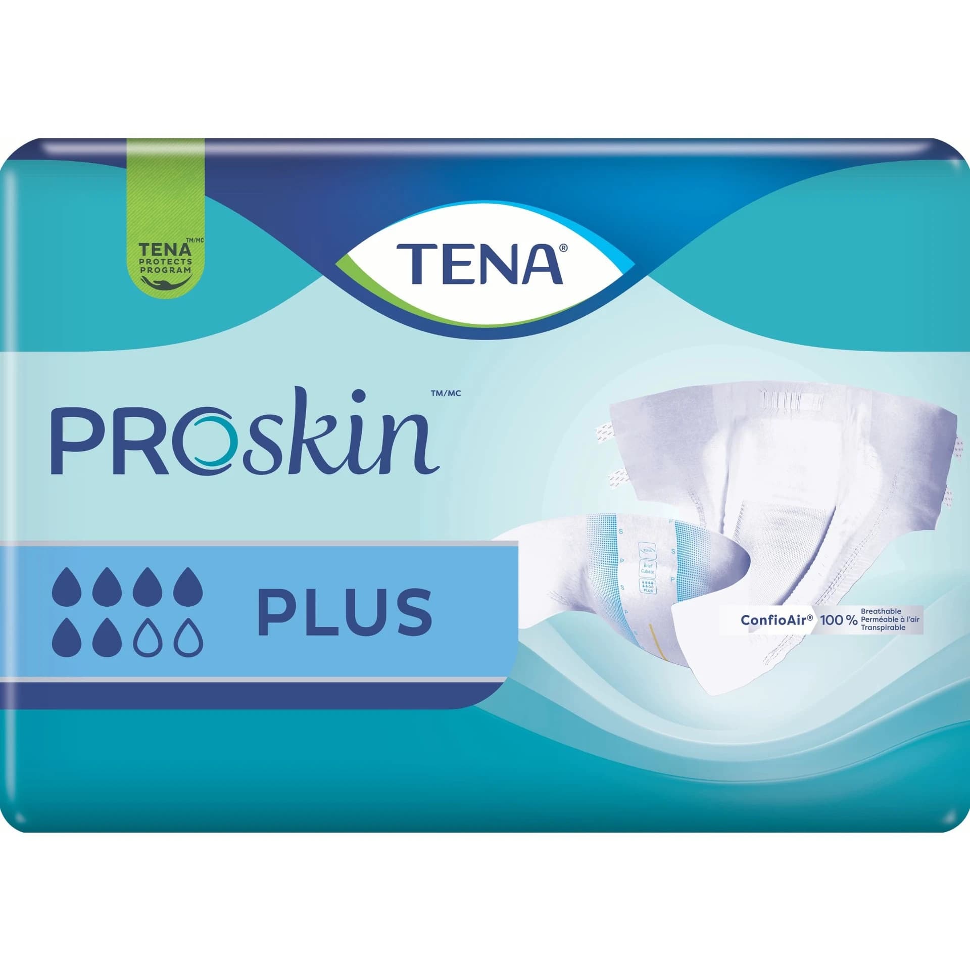 TENA ProSkin Plus Unisex Brief Moderate Absorbency - Case of 80 - Image 1