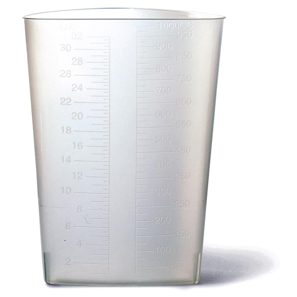 Medline Intake-Outtake Triangular Container, 32 oz, Graduated, Translucent - Case of 200 - Image 1