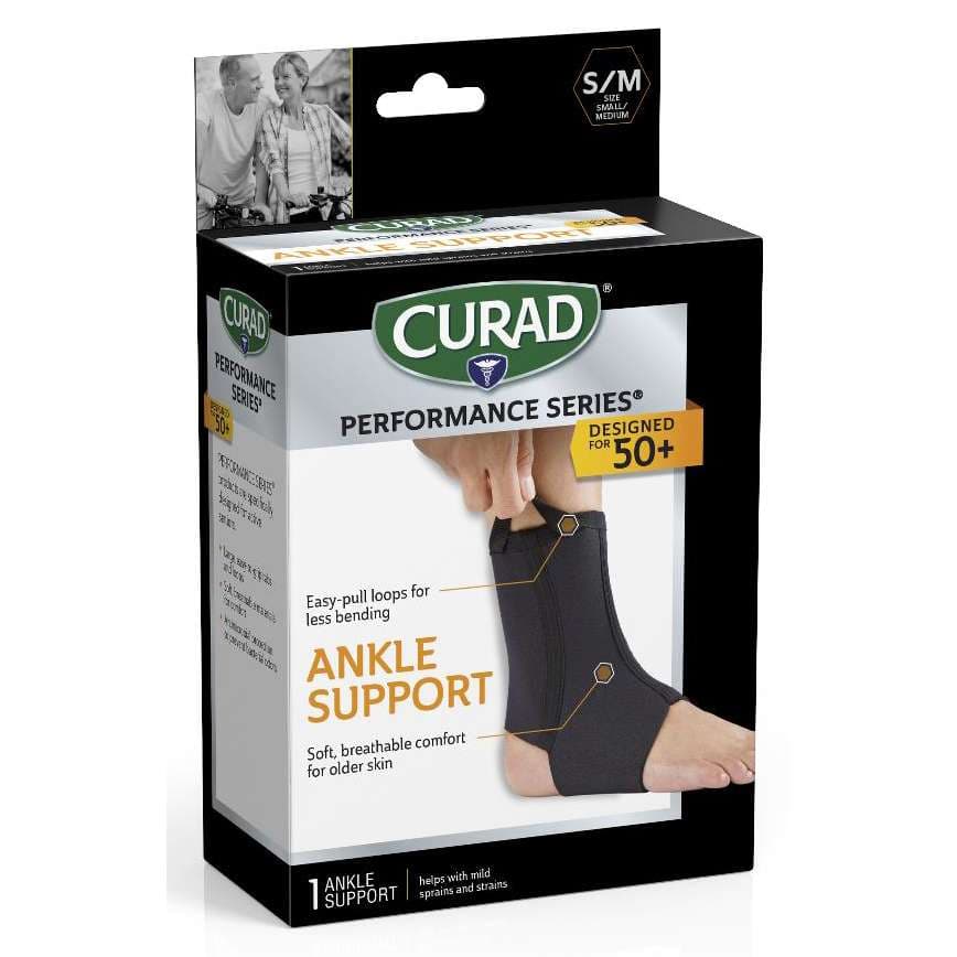 Curad Performance Series Neoprene Open Heel Ankle Support, Small-Medium - Case of 4 - Image 1