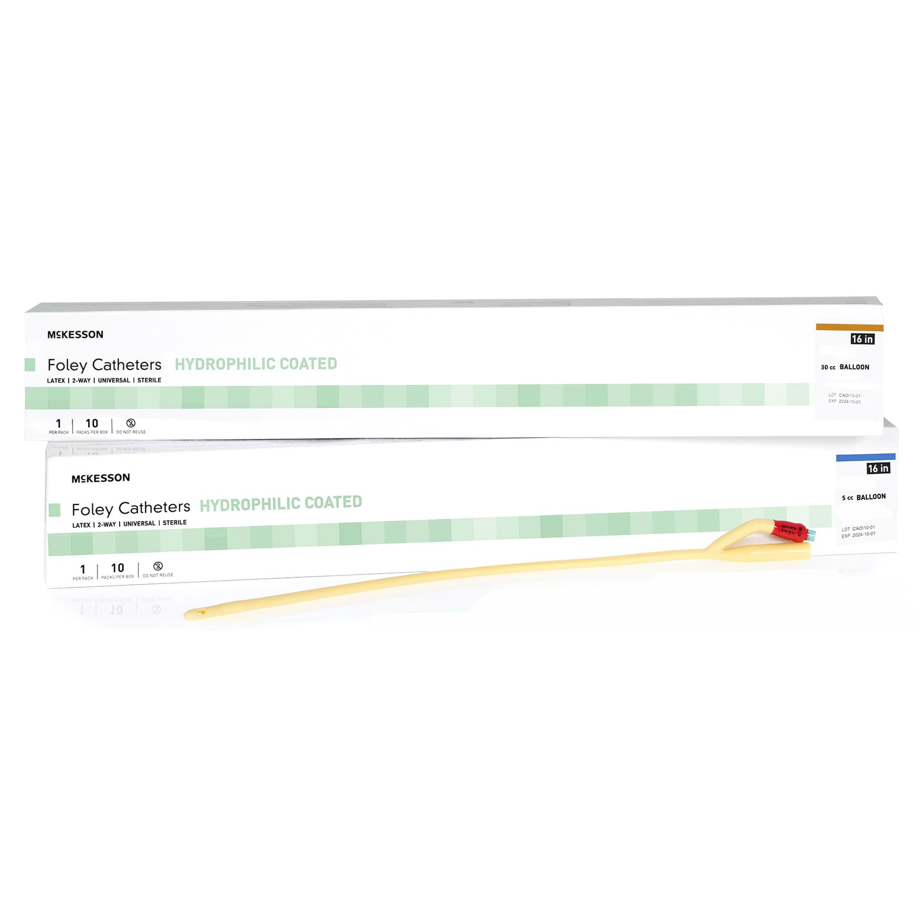 McKesson Foley Catheter Sterile 2-Way, Orange, 16 Fr, Coude Tip - Case of 200 - Image 1