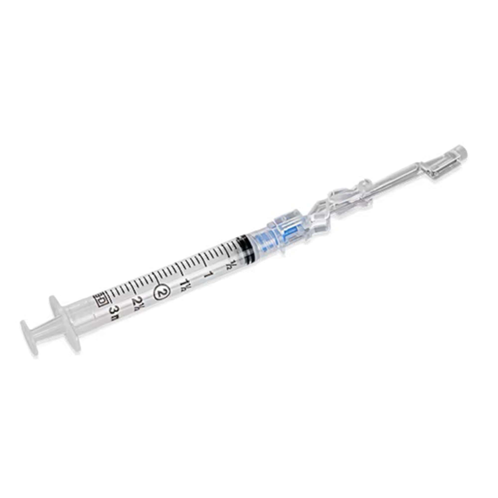 BD SafetyGlide Safety Hypodermic Syringe with Needle, 23 Gauge, 1-1/2 Inch, 3 mL - Case of 400 - Image 1