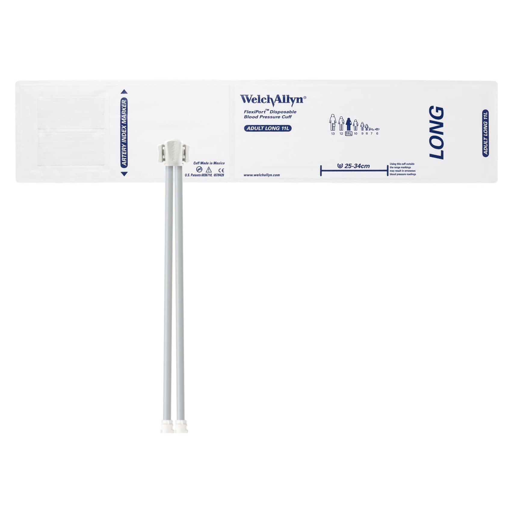 FlexiPort Single Patient Use Blood Pressure Cuff, Locking Type Connector, Adult Long Cuff - Image 1