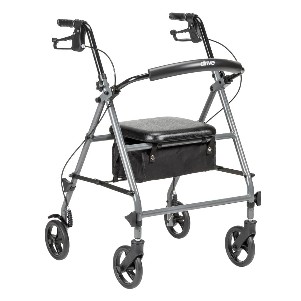 Drive Steel Rollator with 6" Wheels, Knockdown - Gray - Image 1