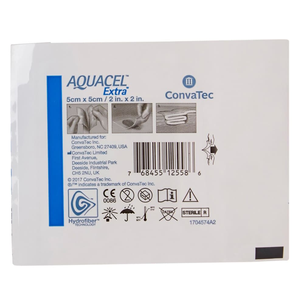 Aquacel Extra Hydrofiber Dressing, Square, 2 x 2 Inch - Image 1