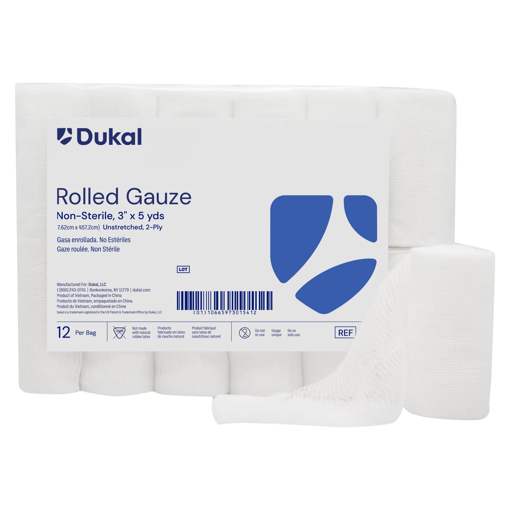 Dukal Fluff Cotton Conforming Bandage, Sterile