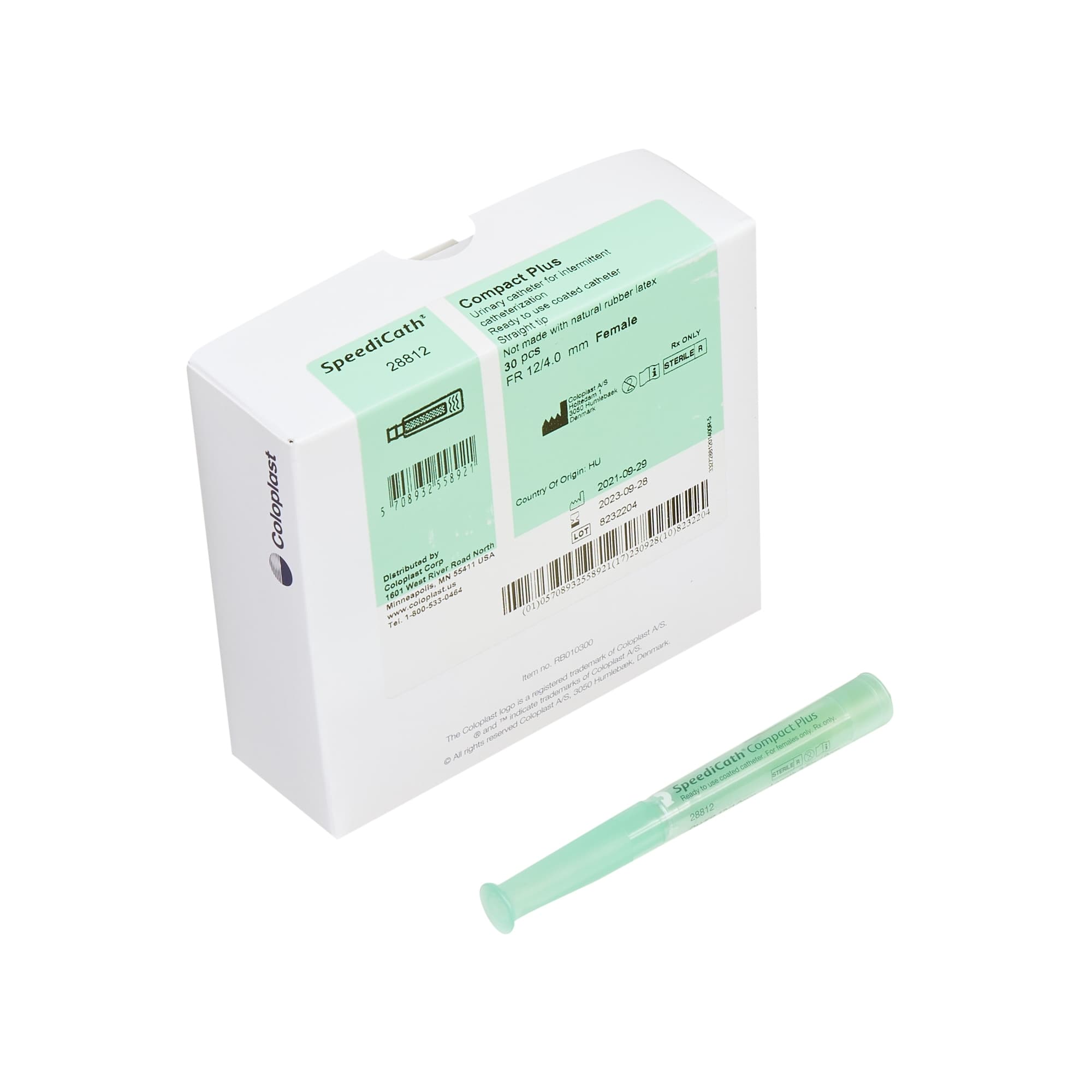 SpeediCath Compact Plus Hydrophilic Female Catheter, 12 Fr, 3.5" - Each - Image 1