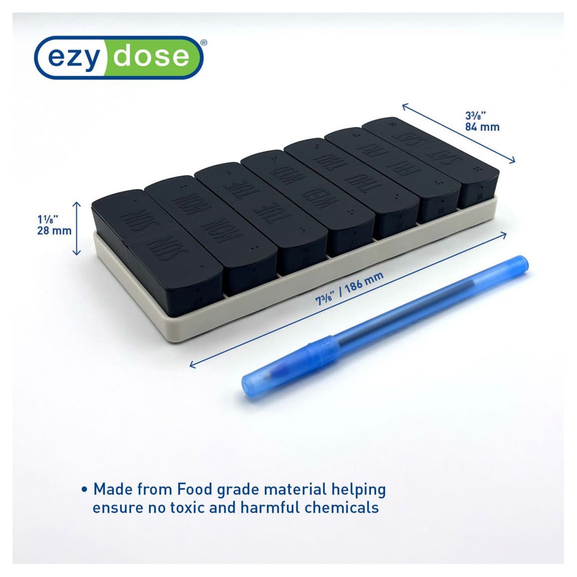 Ezy Dose Weekly AM/PM Pill Organizer, Matte Embossed - Image 2
