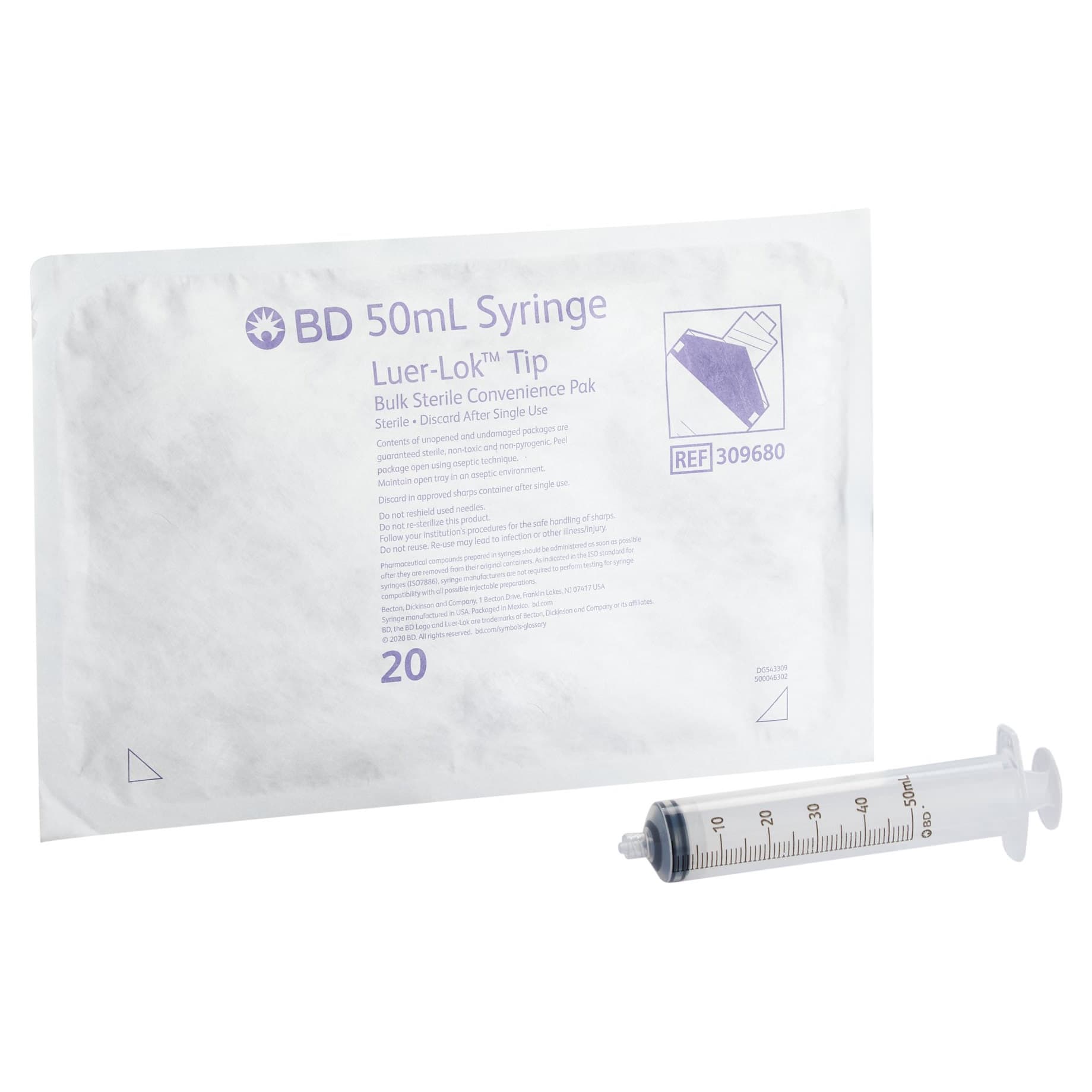 BD Luer-Lok Pharmacy Tray, 50 mL - Box of 20 - Image 1