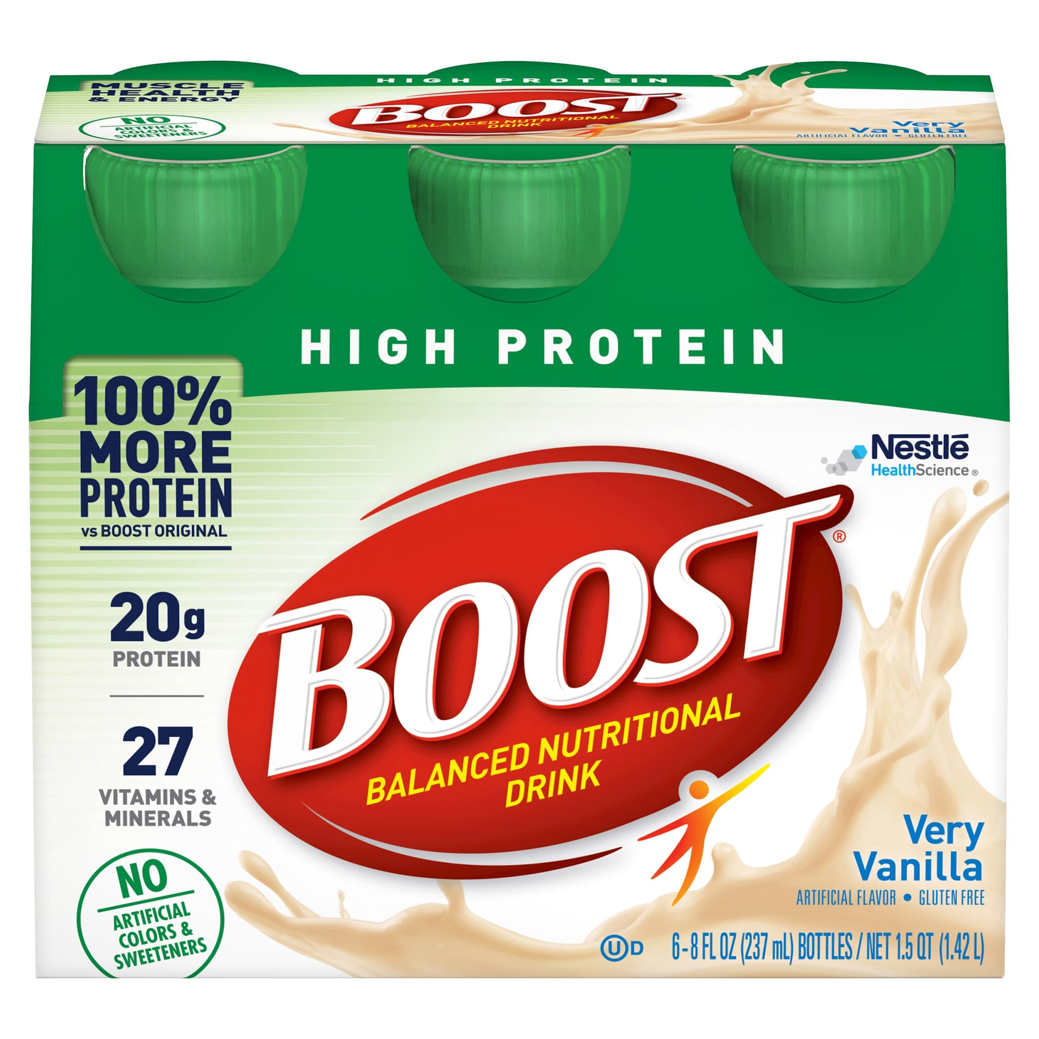 Boost High Protein Nutritional Energy Drink, 8 oz, Very Vanilla - Case of 24 - Image 1