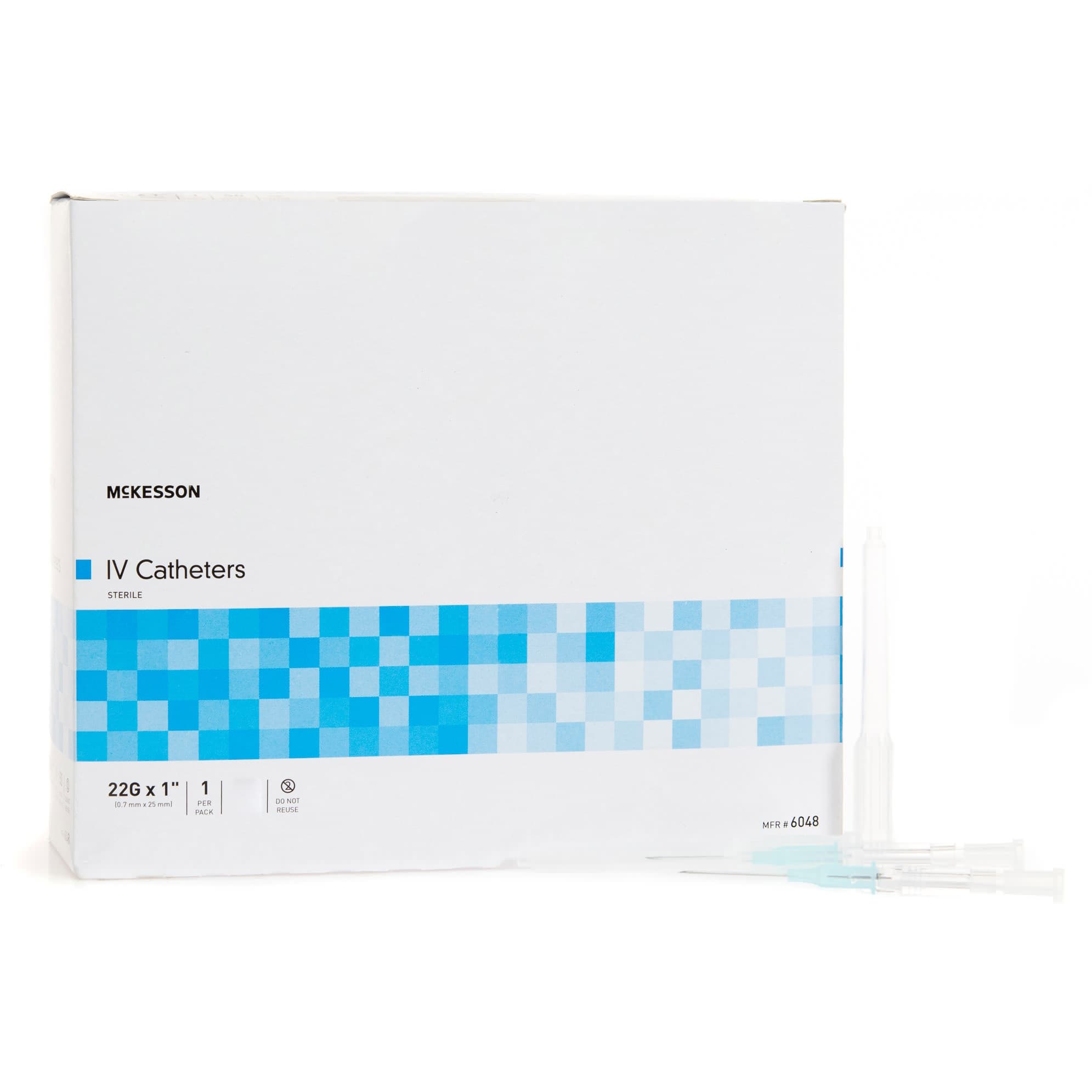 McKesson Peripheral IV Catheter Without Safety, Blue, 22 Gauge, 1 Inch - Each - Image 1