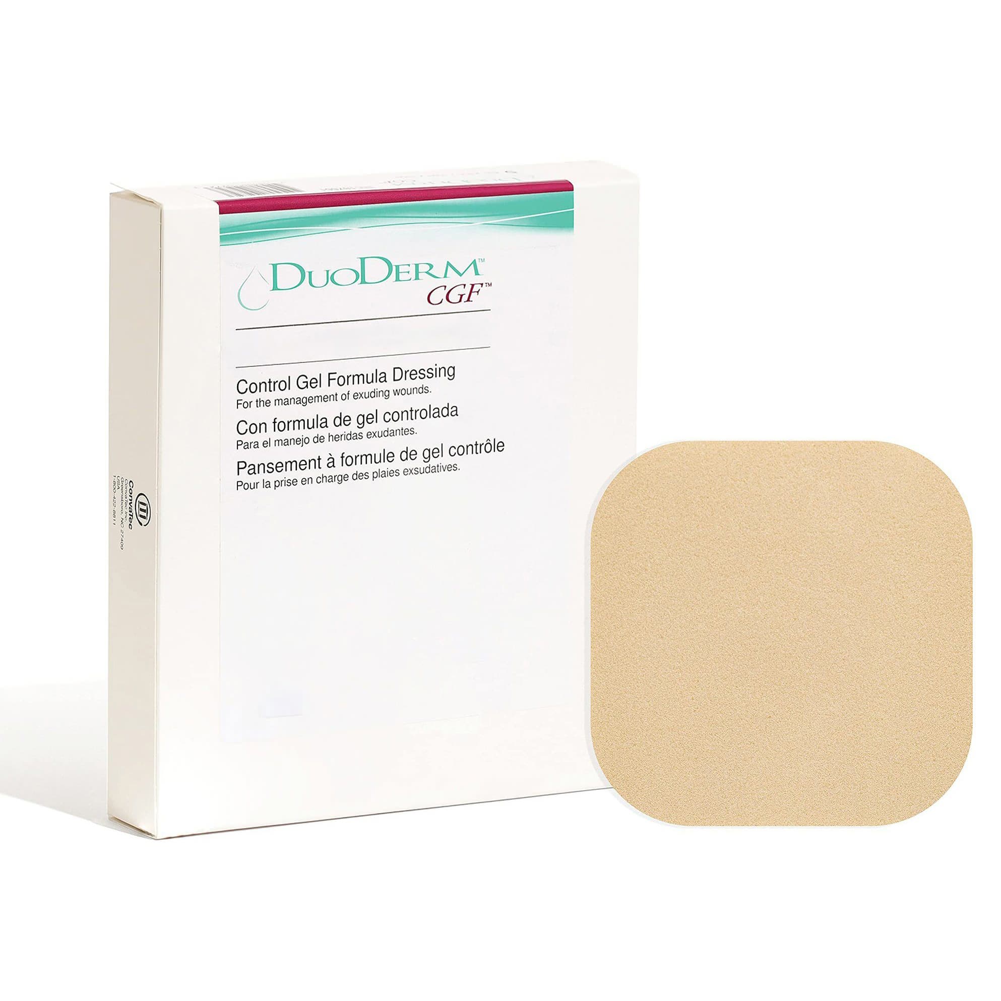 DuoDERM CGF Sterile Hydrocolloid Wound Dressing, 8" x 8" - Box of 5 - Image 1