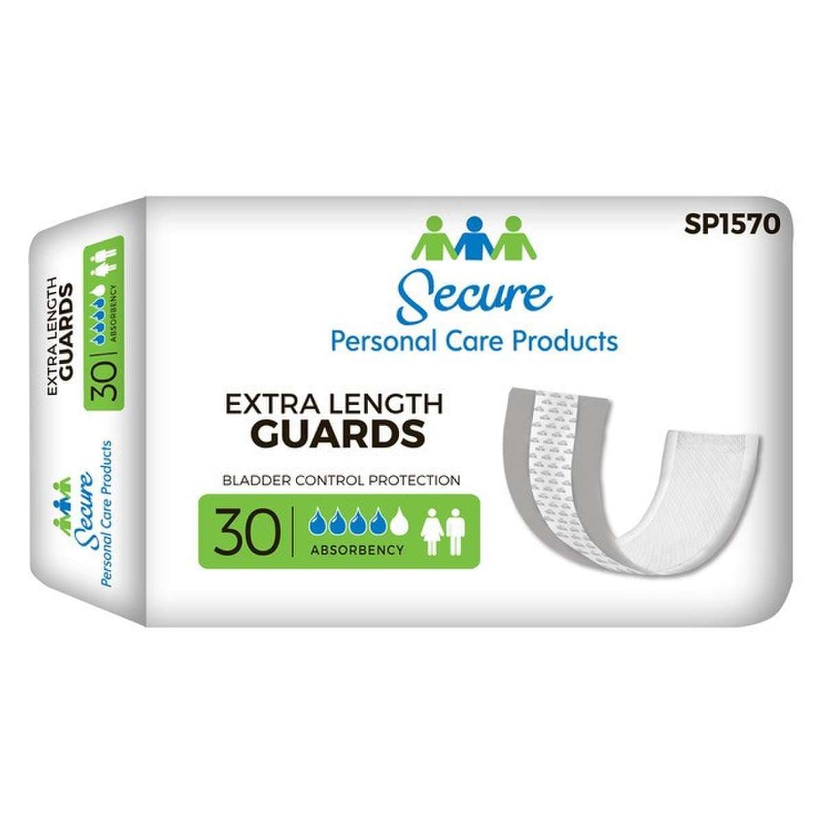 Secure Extra Length Guards Bladder Control Pad, 4 x 12 Inch - Package of 30 - Image 1