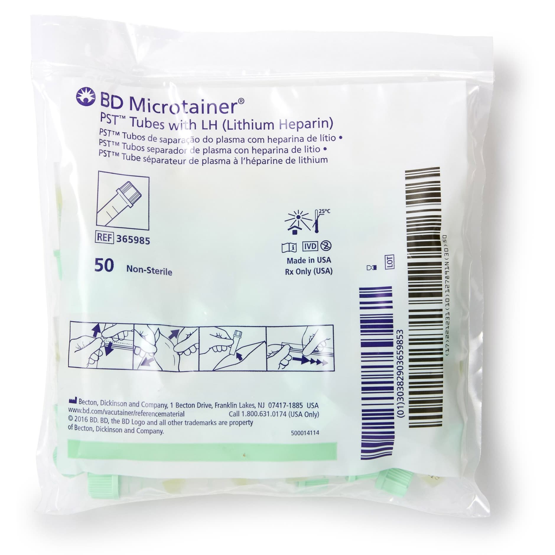 BD Microtainer Capillary Blood Collection Tube Lithium Heparin-Separator Gel - Box of 50 - Image 1