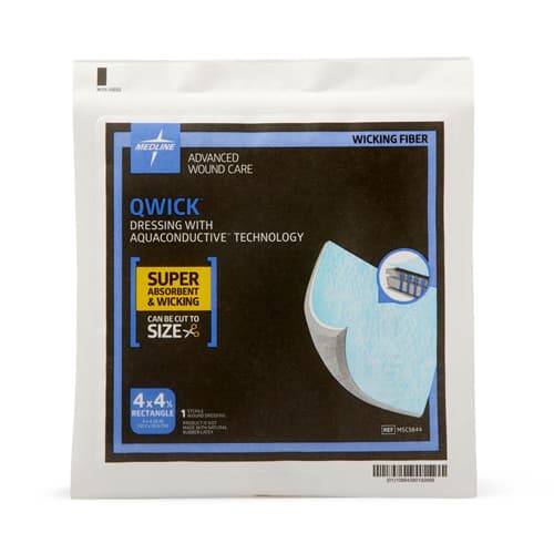 Medline Qwick Superabsorbent Wound Dressing, 4 x 4-1/2 Inch - Each - Image 1