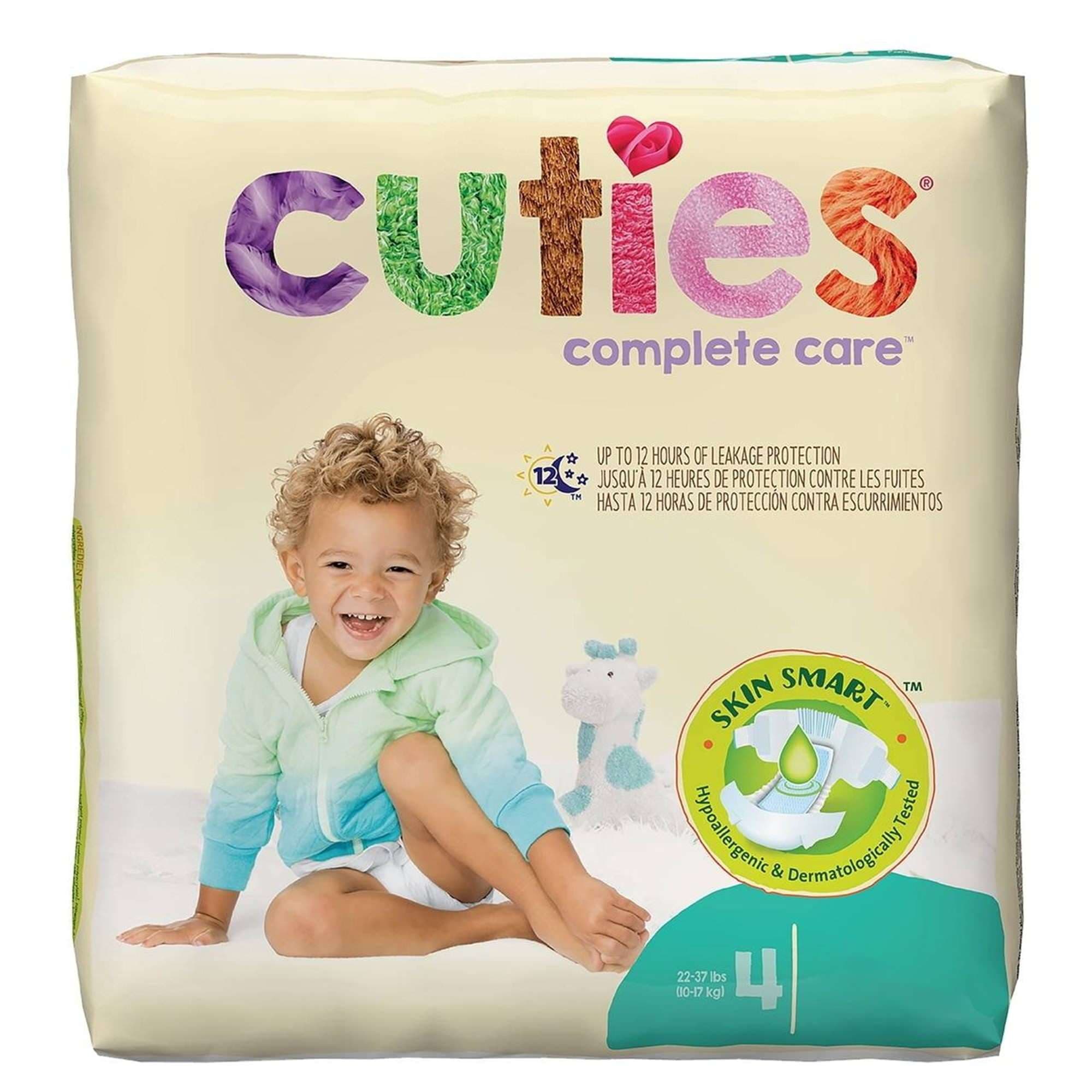 Cuties Complete Care Baby Diapers, Size 4 - Case of 200 - Image 1