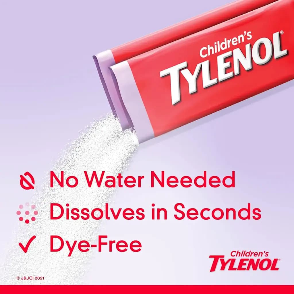 Children’s TYLENOL Dissolve Powder Packs - 32 Count - Image 3