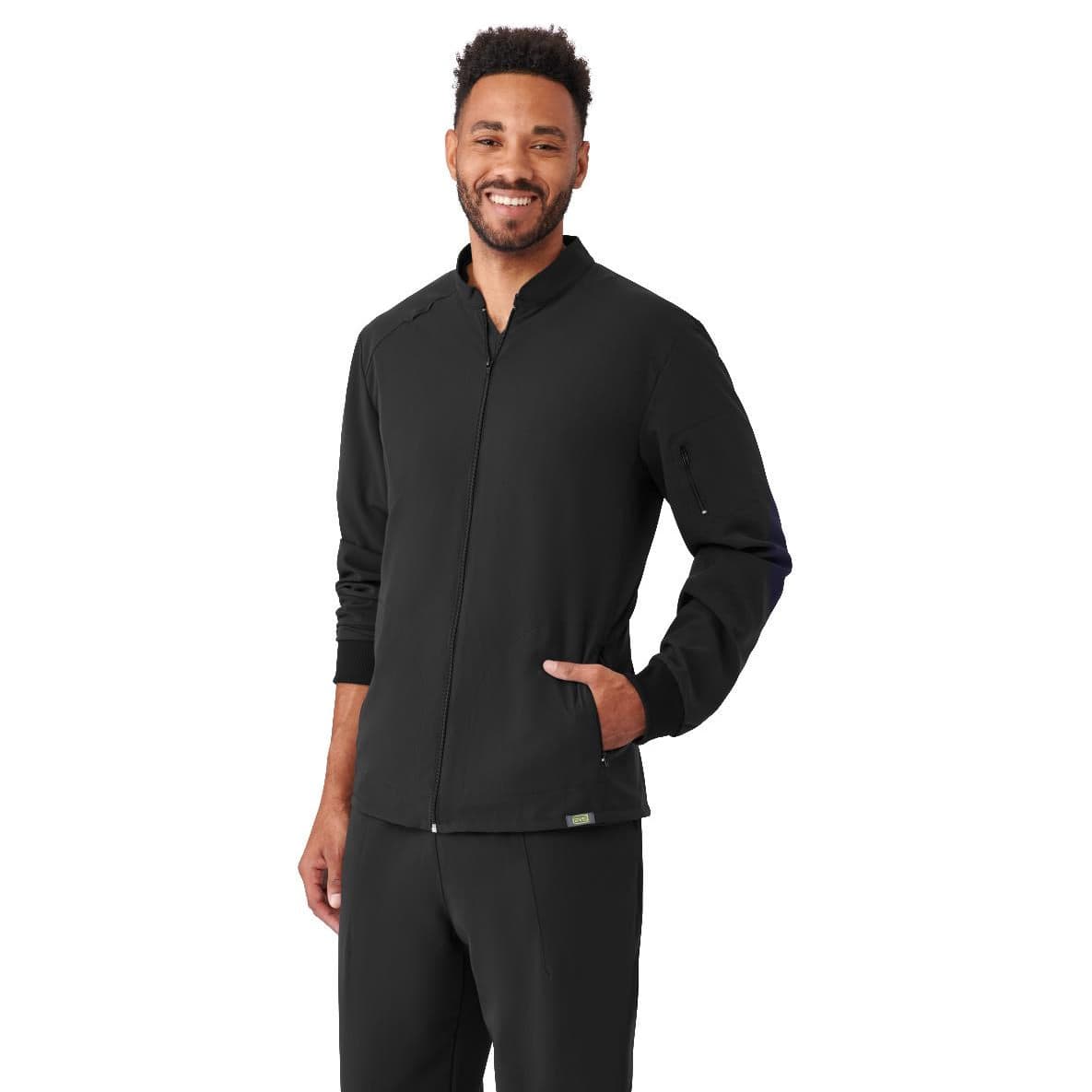 Medline Crosby AVE Men's 3-Pocket Athletic Scrub Jacket - Image 1