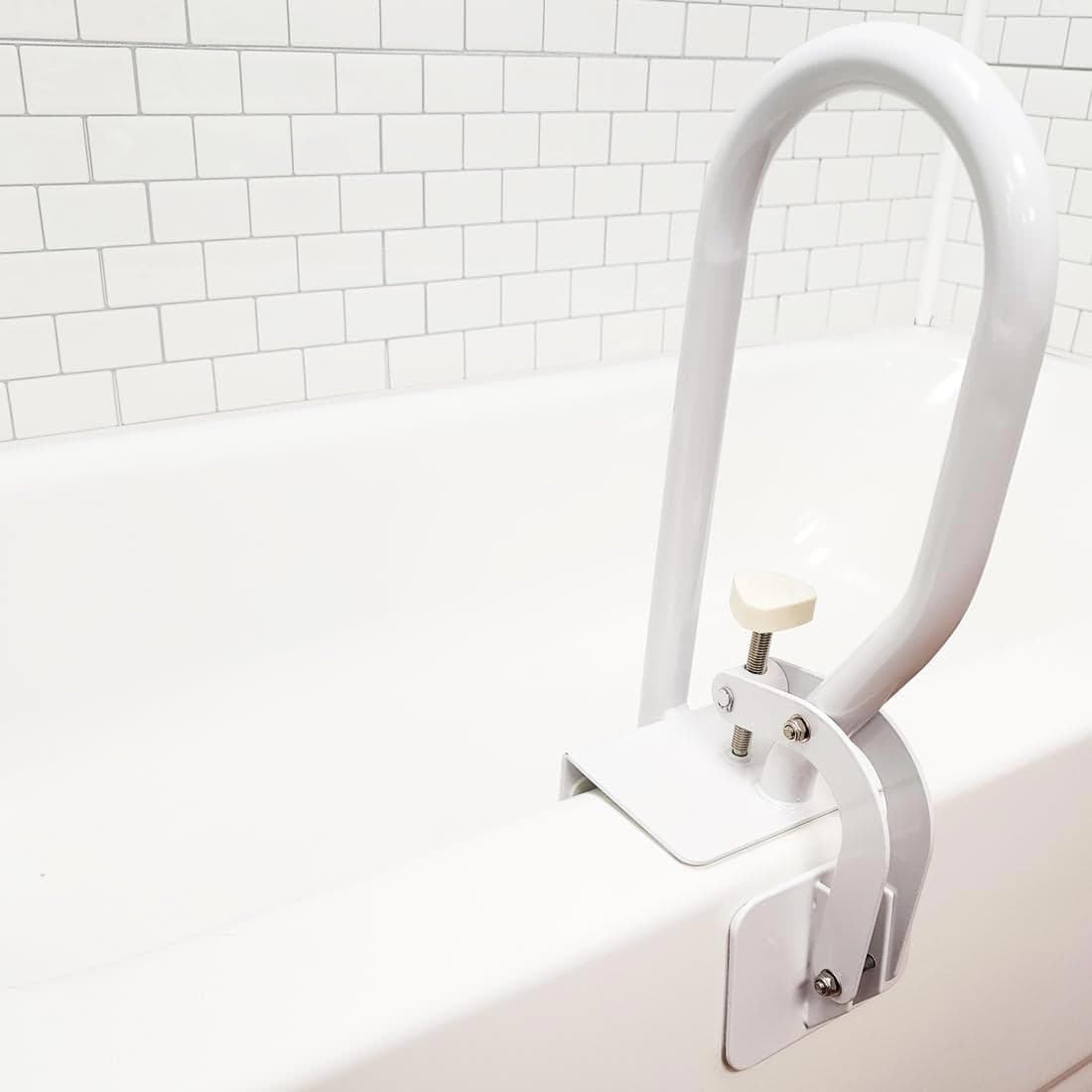 Carex White Bathtub Rail for Fiberglass Tubs and Clawfoot Tub - Image 2