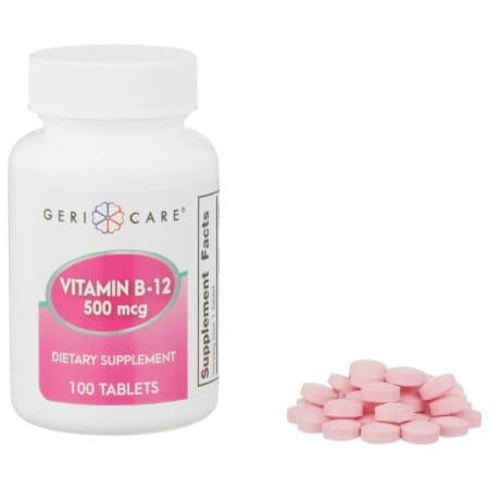 Geri-Care Vitamin Supplement Tablet, 500 mcg - Case of 1200 - Image 1