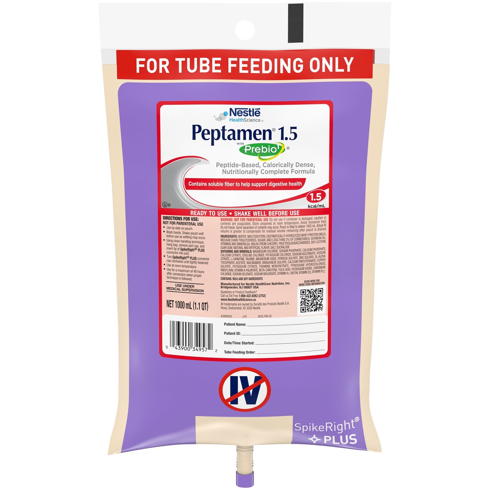 Peptamen 1.5 Peptide-Based RTH Tube Feeding Formula with Prebio - Image 1