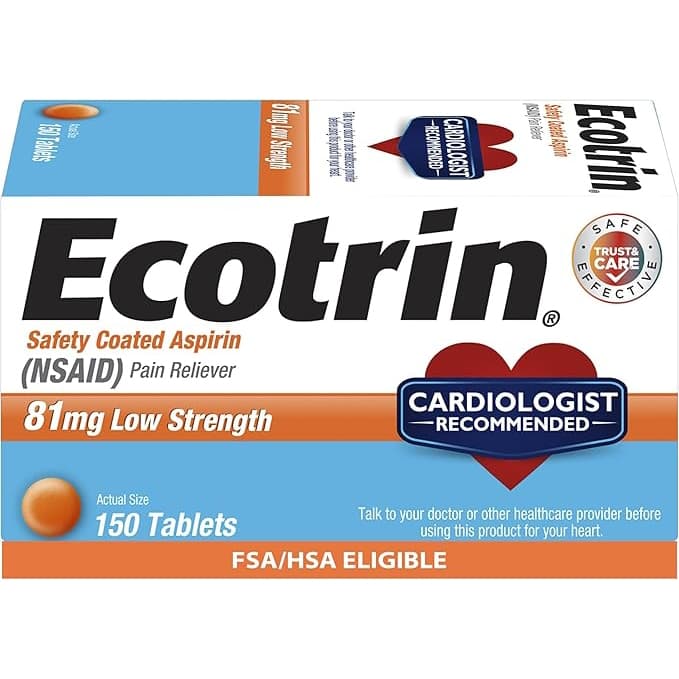 Ecotrin, Low Dose Aspirin Pain Reliever Tablets, 81 mg - Pack of 150