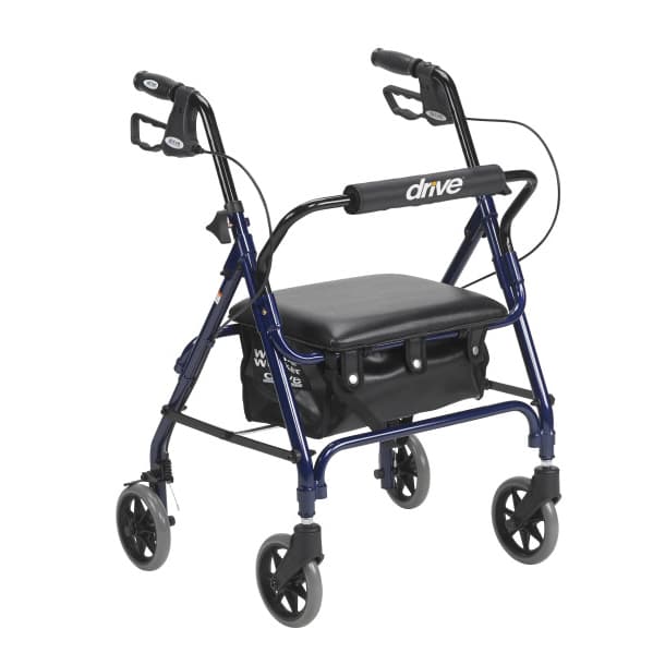 Drive Aluminum Junior Padded Seat Rollator, 6" Casters - Image 1