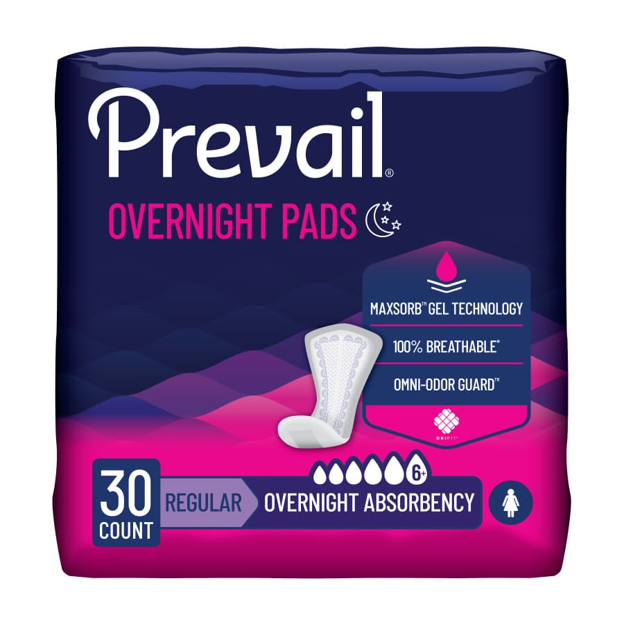 Prevail Overnight Pads For Bladder Leaks - Package of 30 - Image 1