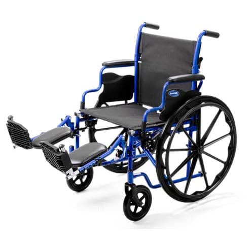 Invacare EasyGlide™ Manual Wheelchair, 16”W Seat, Elevated Legrests - Blue - Image 1