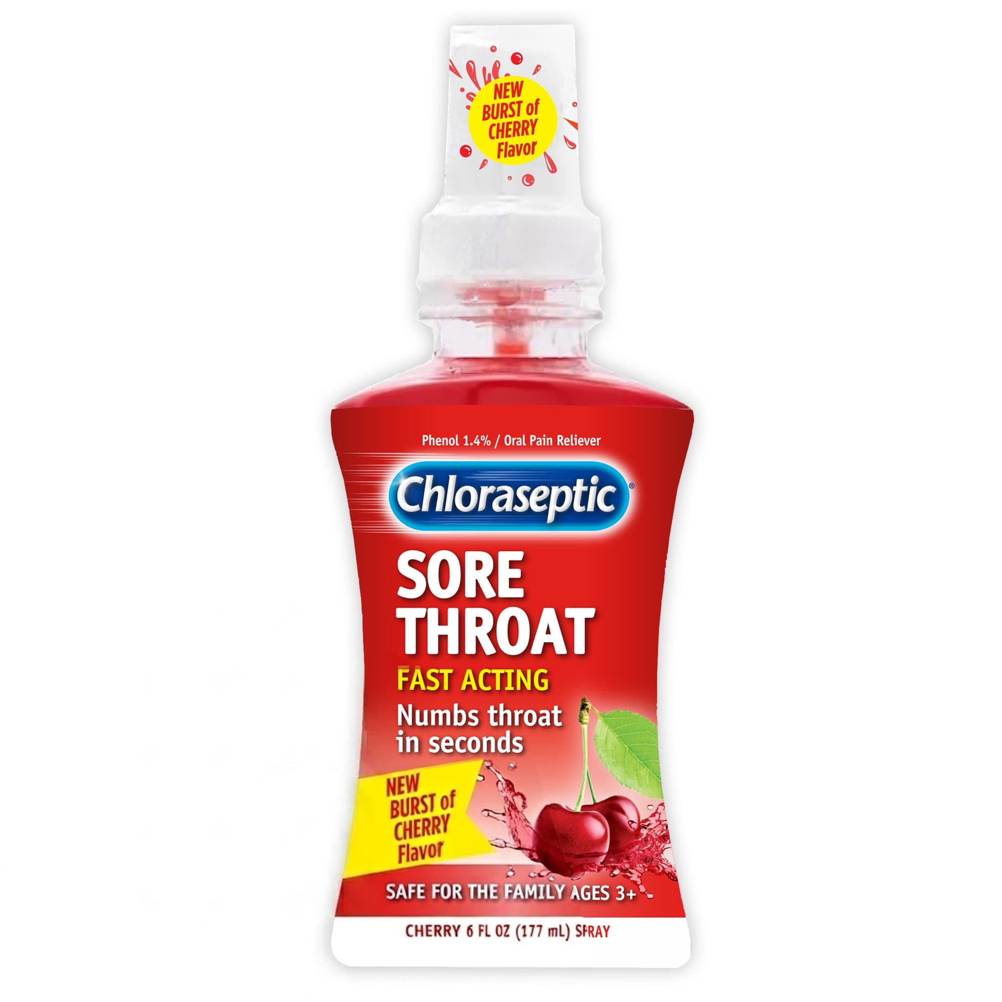 Chloraseptic Sore Throat Spray, Cherry Flavour, 6 oz - Each - Image 1