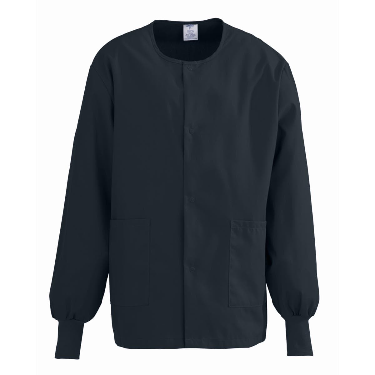 Medline Comfortease Unisex Crew-neck Warm-up Jacket, Black, 3XLarge - Image 1