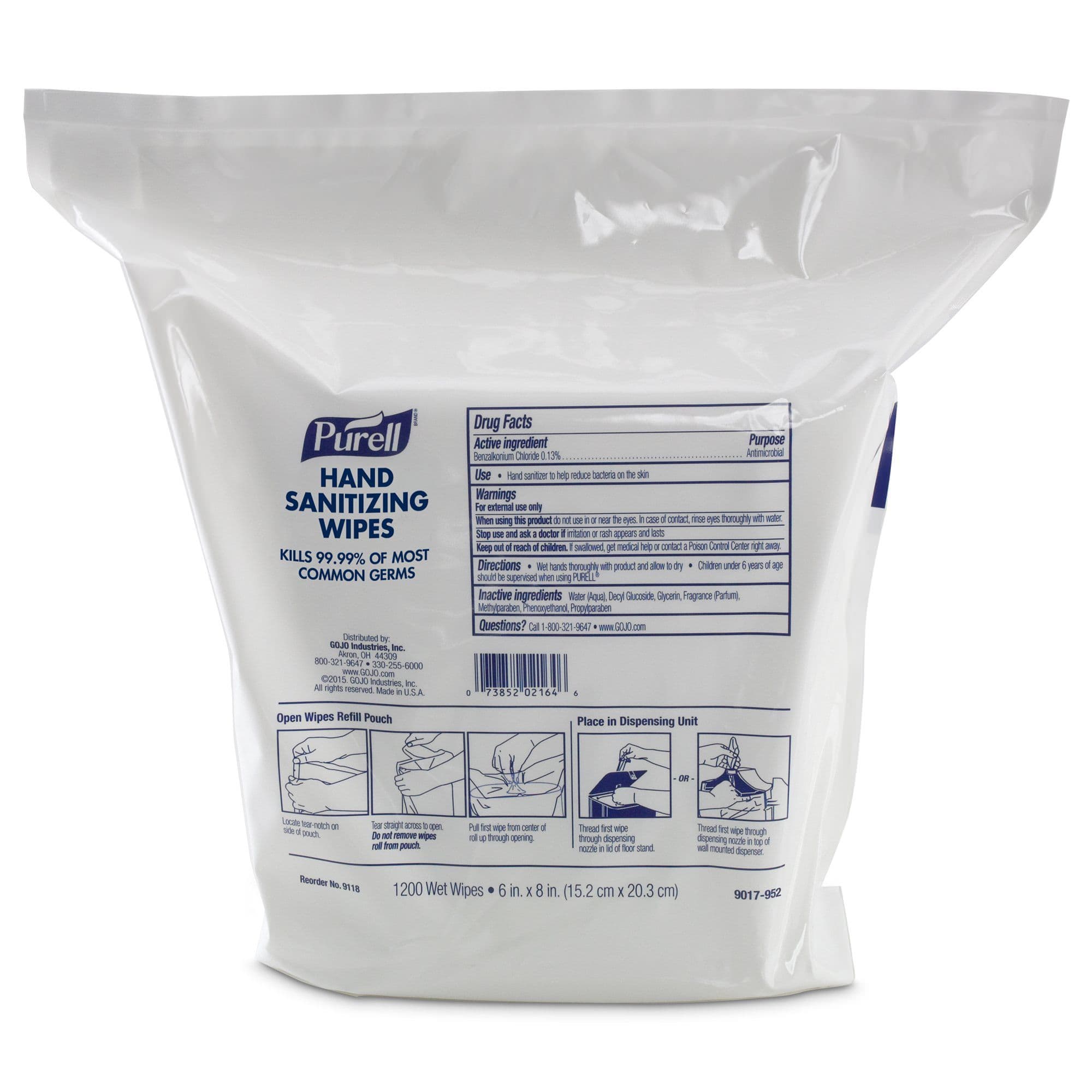 Purell Hand Sanitizing Wipe Wipe, Refill Pouch - Case of 2400 - Image 1