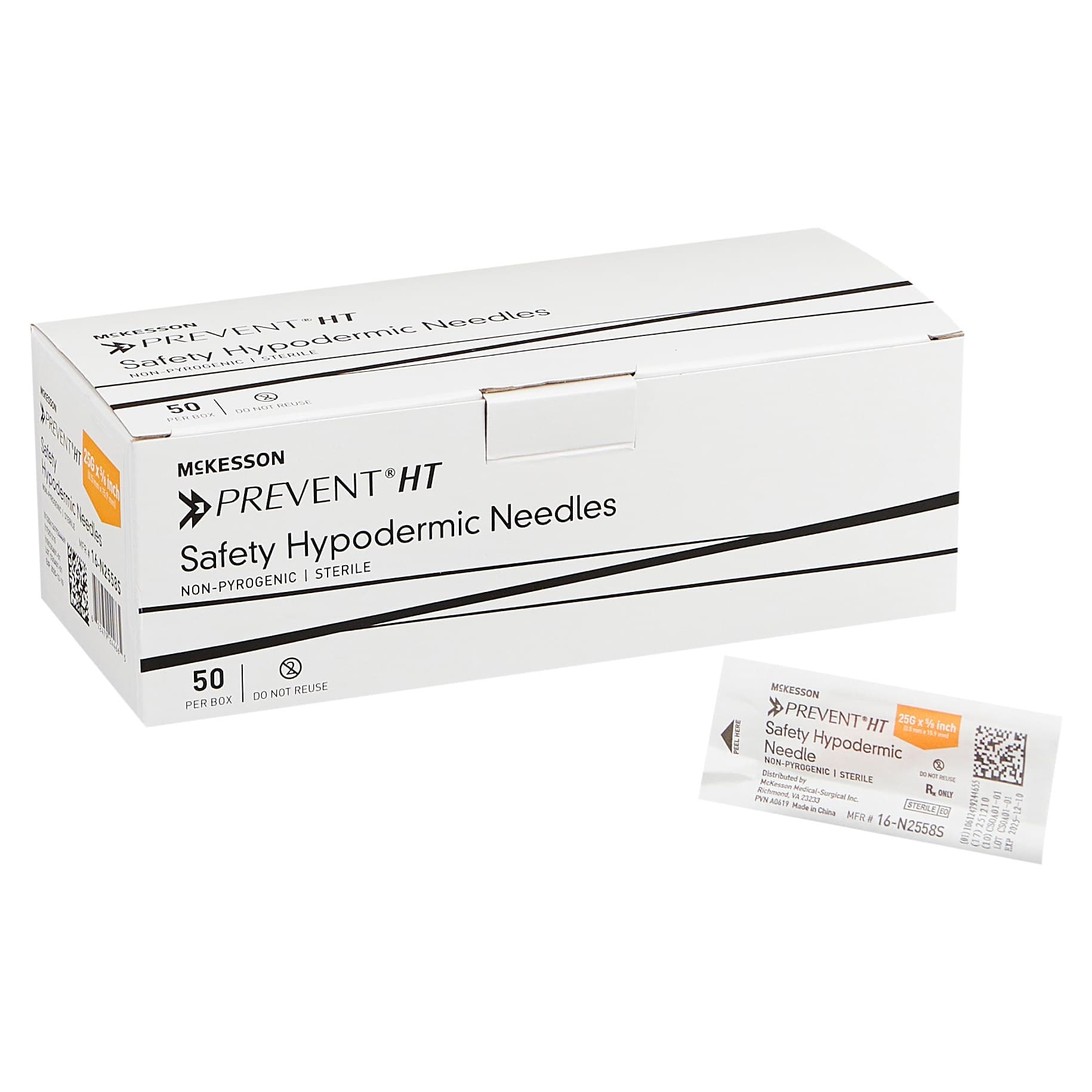 McKesson Prevent HT Hypodermic Needle, 5/8 Inch Length - Box of 50 - Image 1
