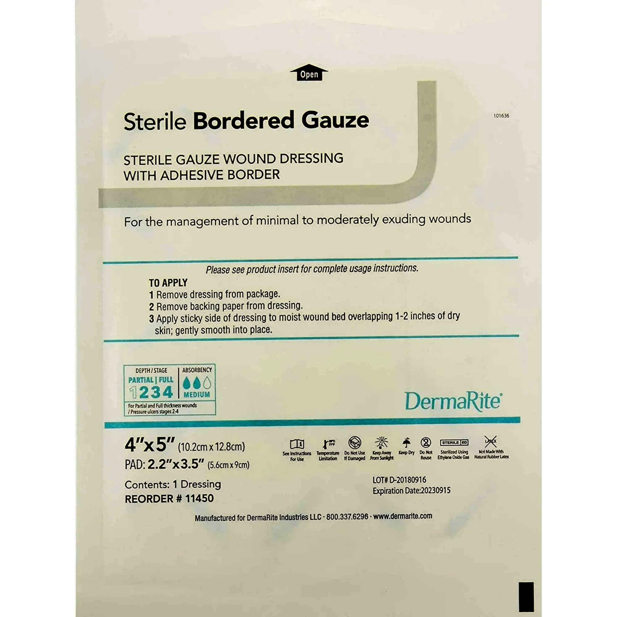 sterile gauze dressing Medifirst Pads 10/box First Aid Only 3-300 4"