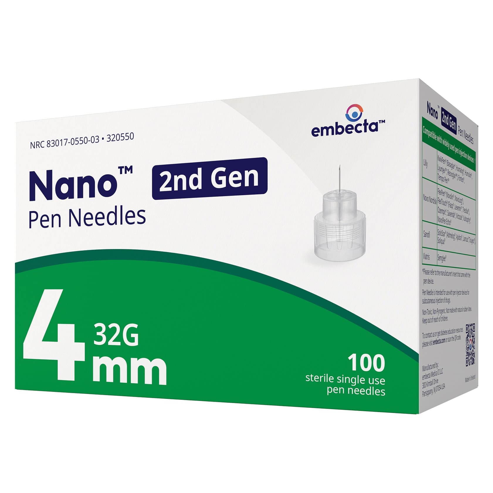 Embecta Nano 2nd Gen Standard Insulin Pen Needle, 32 Gauge, 4 mm - Image 4