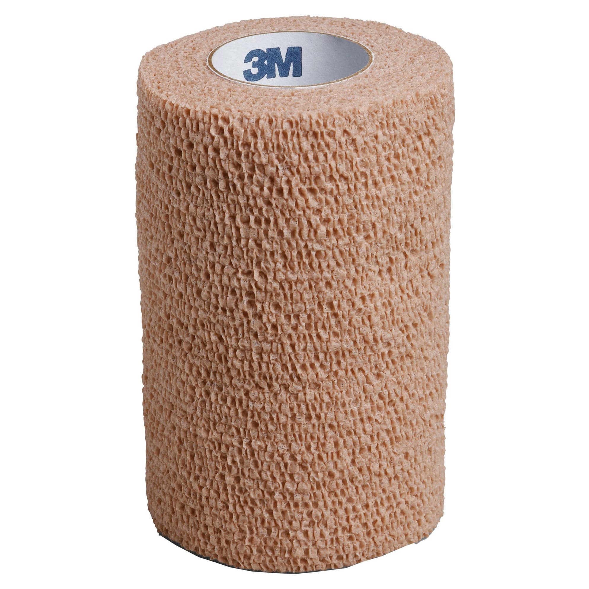 3M Coban Standard Compression Self-Adherent Wrap, NonSterile, Tan, 4 Inch x 5 Yard - Case of 18 - Image 1